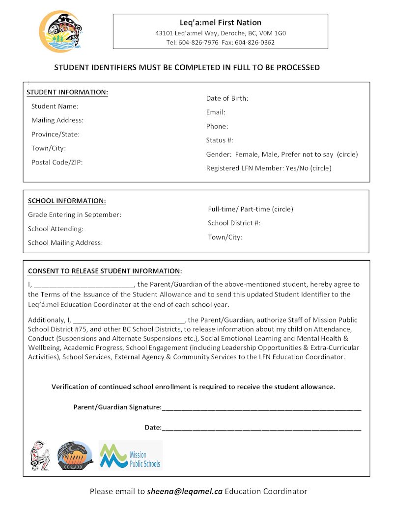 Student Identifier Form