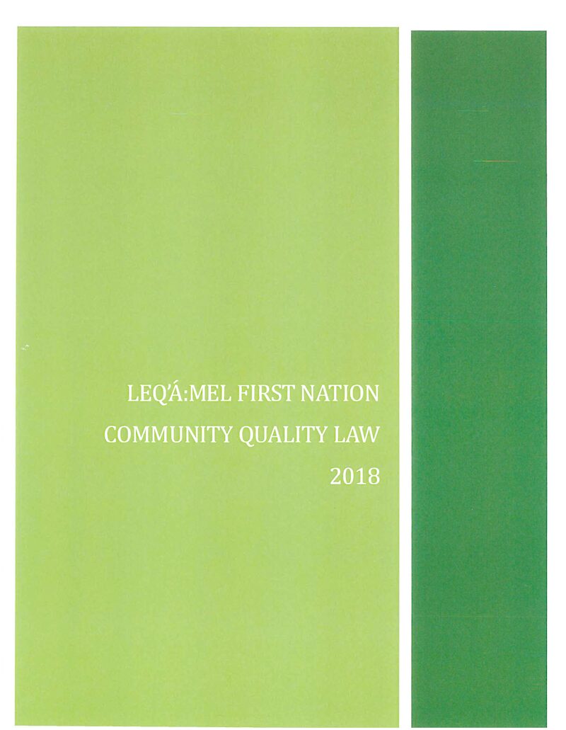 Community Quality Law