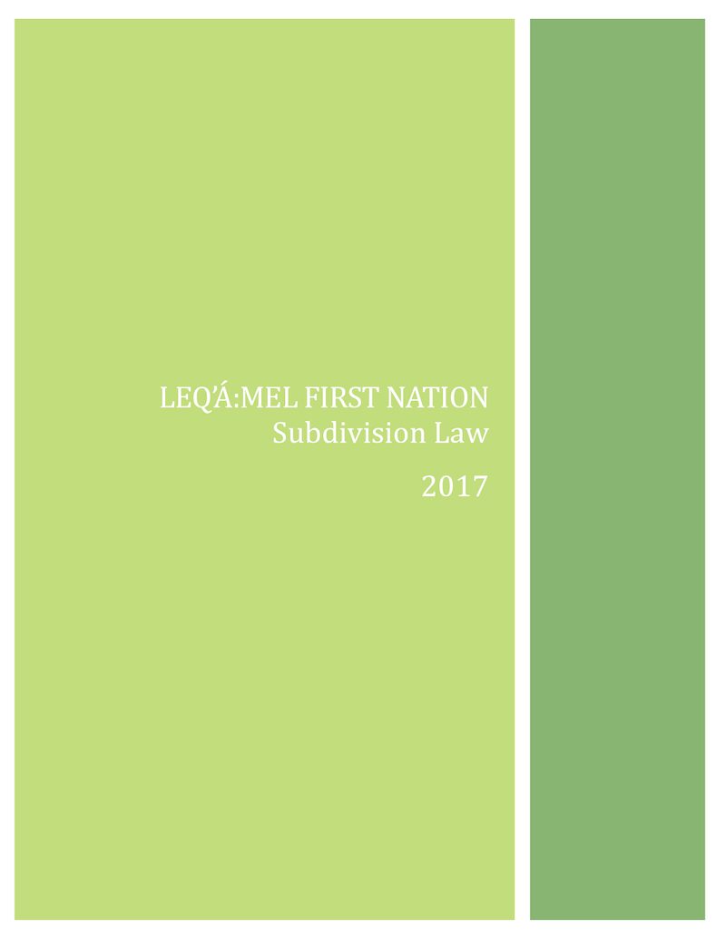 Subdivision Law